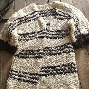 Custom made Cardigan brown and beige small knit